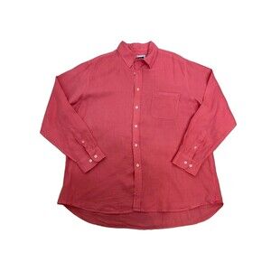 Joseph Turner Yorkshire Button Down Linen Shirt Mens XL Long Sleeve